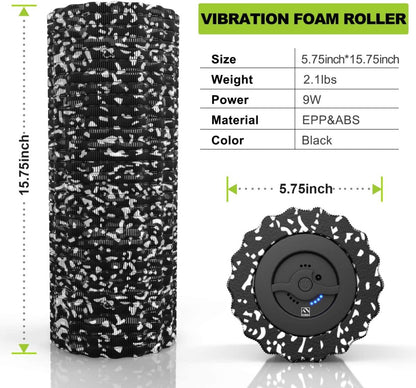 FITINDEX Electric Foam Roller 4 Speed Vibrating Yoga Massage Sports Massager