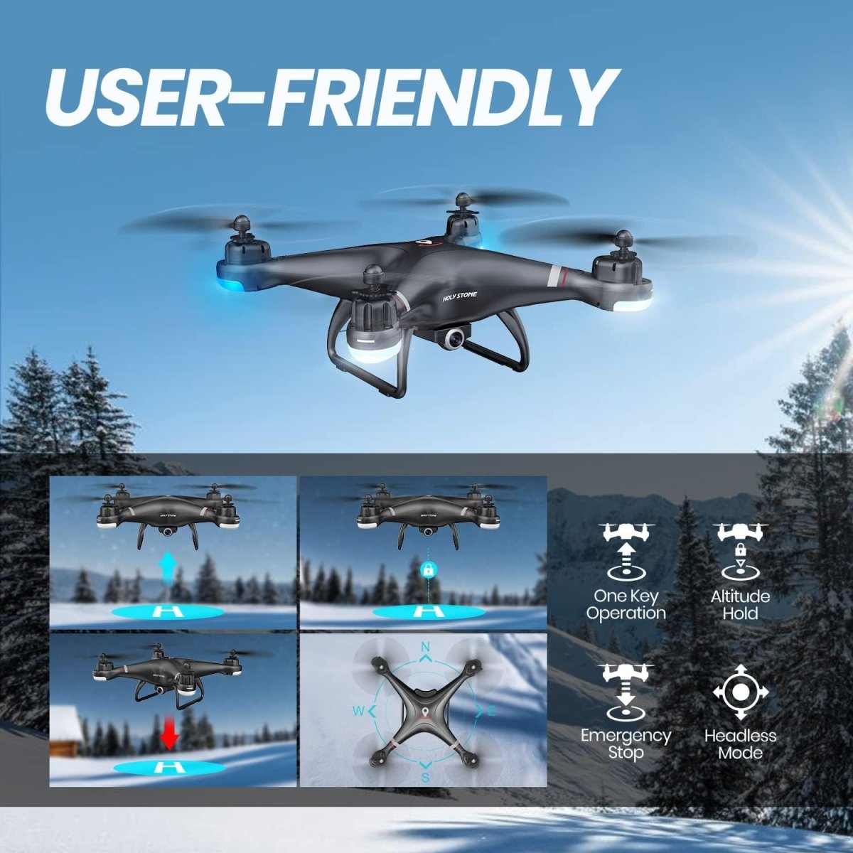 Holy Stone HS110G GPS Drone 1080P HD Camera FPV Live Video Quadcopter