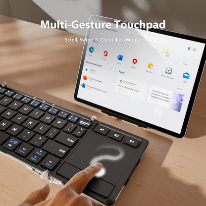 iClever Foldable Keyboard BK08 Portable Bluetooth Keyboard with Touchpad