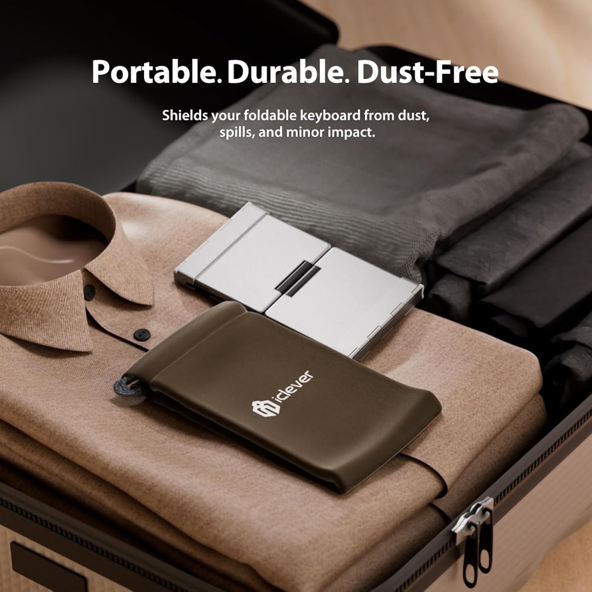 iClever Foldable Keyboard BK08 Portable Bluetooth Keyboard with Touchpad