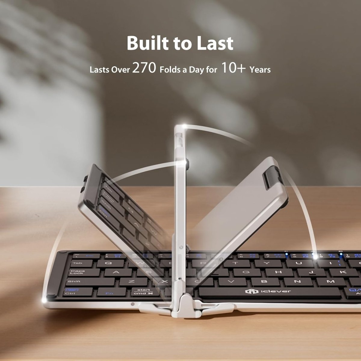 iClever Foldable Keyboard BK08 Portable Bluetooth Keyboard with Touchpad