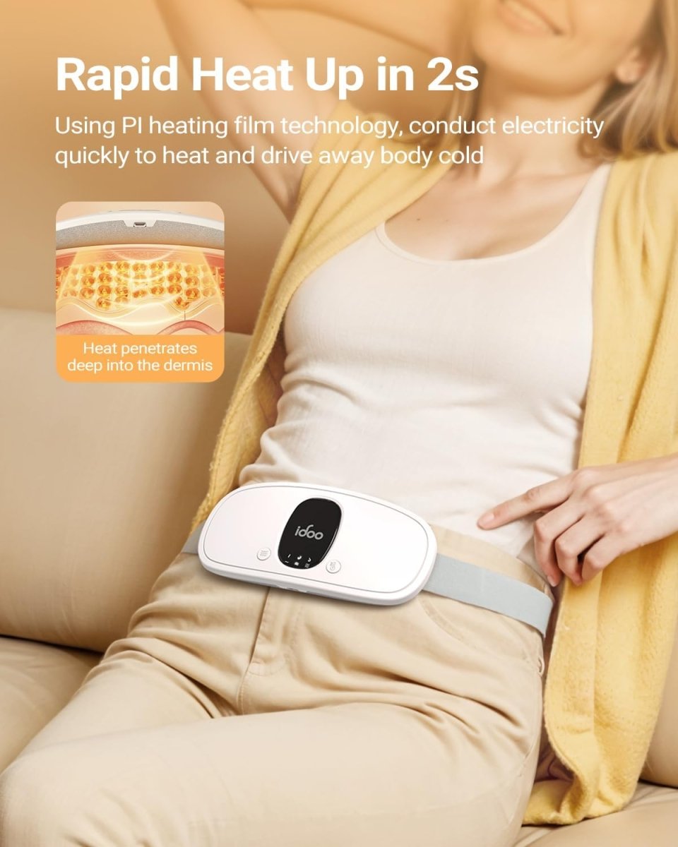 iDOO Heating Pad for Cramps Cordless Portable Menstrual Heating Pad for Pain Relief