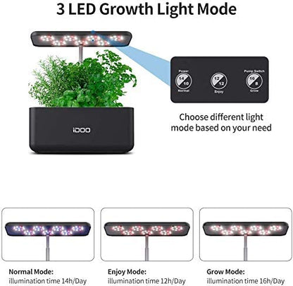 iDOO Hydroponics Growing System 7Pods Mini Herb Garden Germination Kit with LED Light