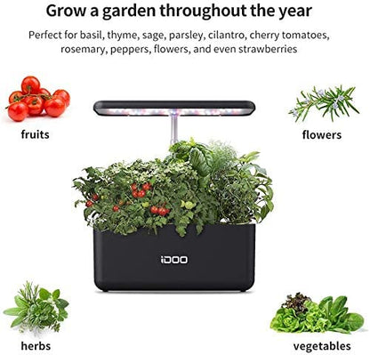 iDOO Hydroponics Growing System 7Pods Mini Herb Garden Germination Kit with LED Light