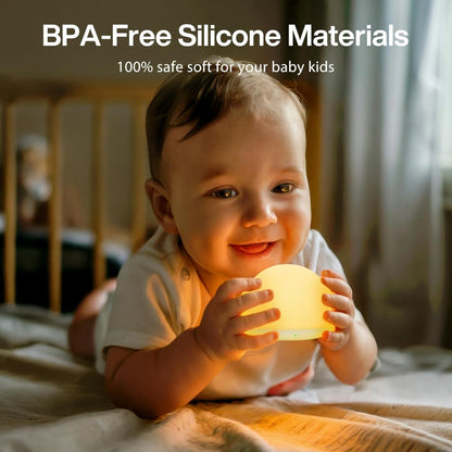 JolyWell Baby Night Light for Nursery Soft Silicone Tap Control Table Lamp