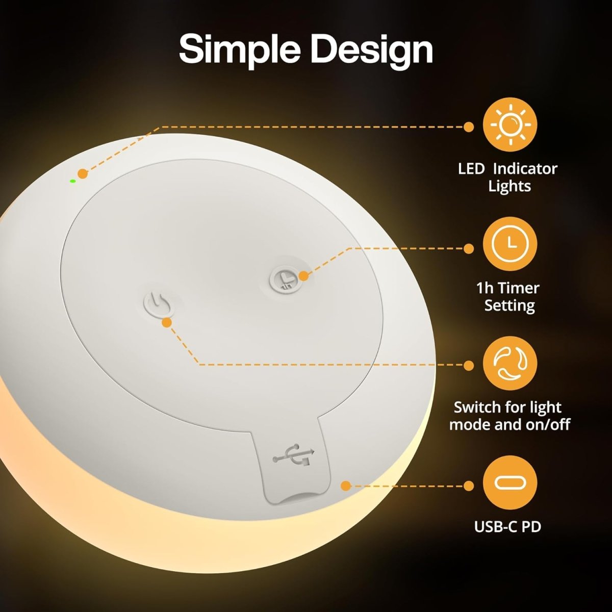 JolyWell Baby Night Light for Nursery Soft Silicone Tap Control Table Lamp