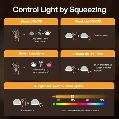 JolyWell Baby Night Light for Nursery Soft Silicone Tap Control Table Lamp