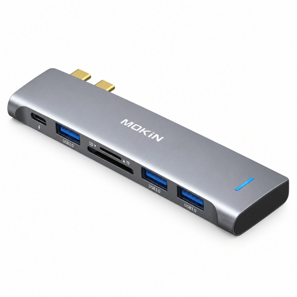 MOKiN 6-in-1 Hub USB C Adapter for MacBook Pro/Air 3 USB 3.0 Ports Card Reader