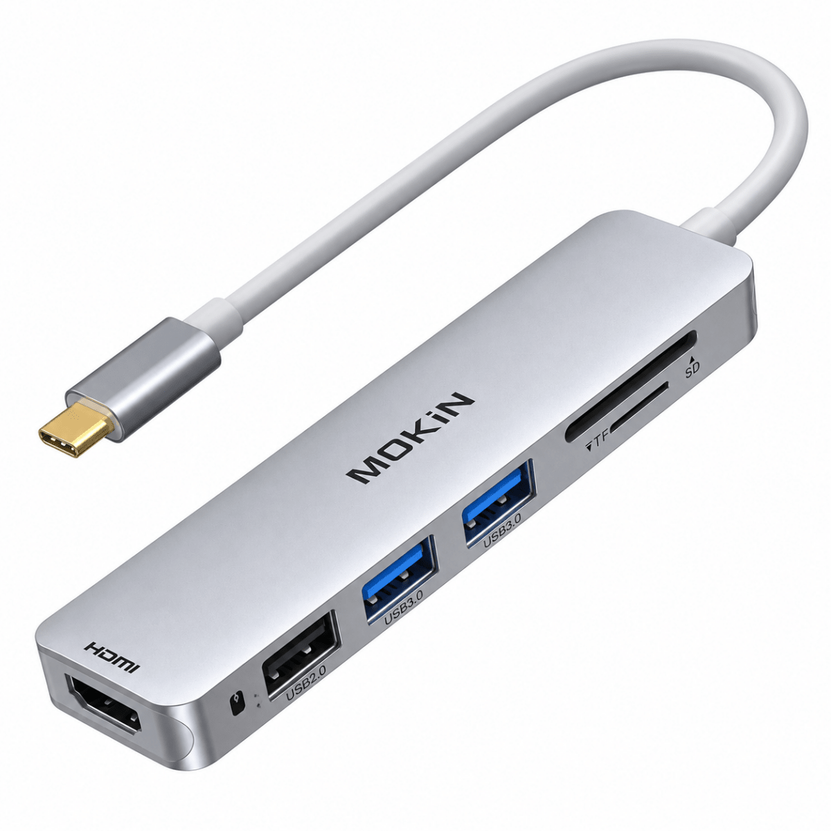 MOKiN USB C Hub HDMI Adapter for MacBook Pro/Air 6 in 1 USB C Dongle Card Reader