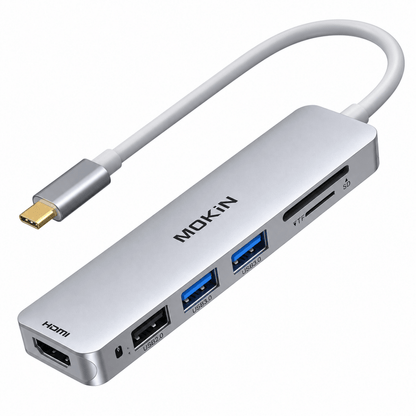 MOKiN USB C Hub HDMI Adapter for MacBook Pro/Air 6 in 1 USB C Dongle Card Reader