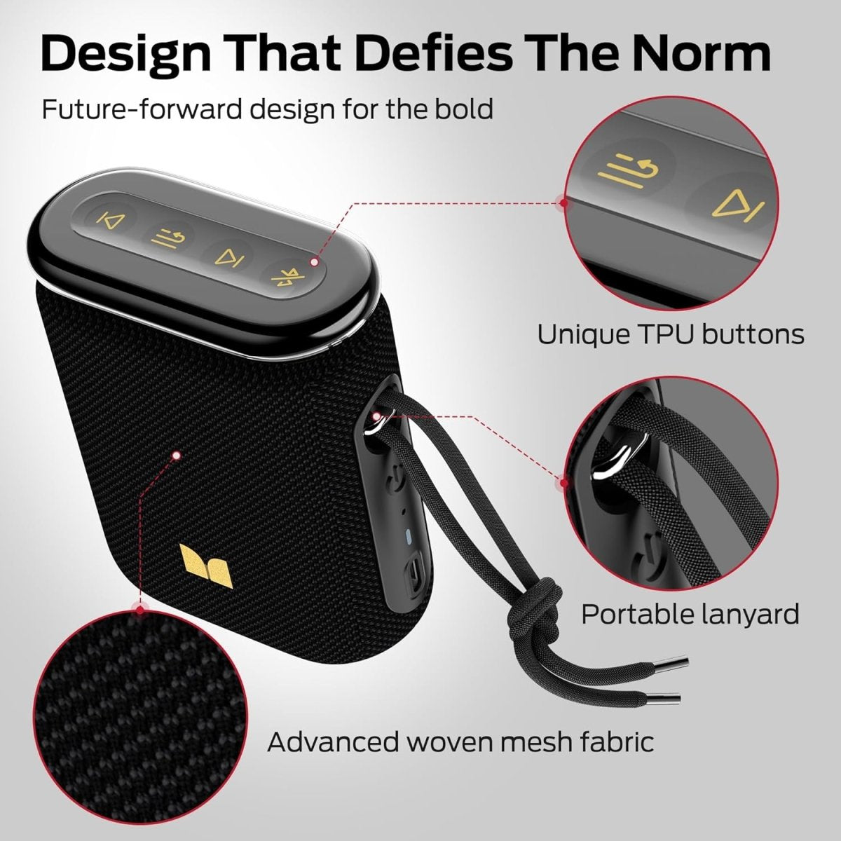 Monster Atomic Pebble Bluetooth Speaker Waterproof Wireless Speaker Stereo Sound