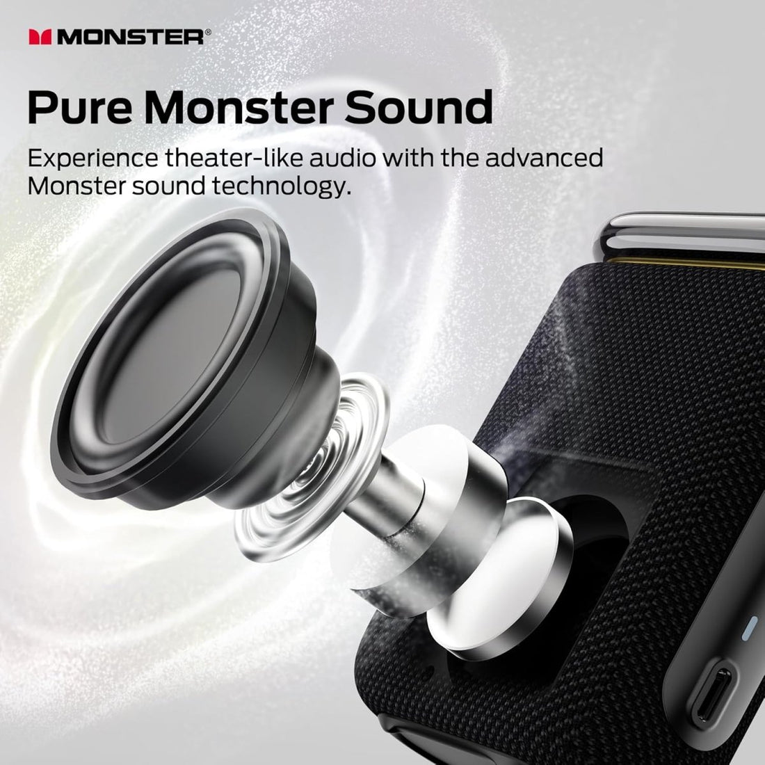 Monster Atomic Pebble Bluetooth Speaker Waterproof Wireless Speaker Stereo Sound