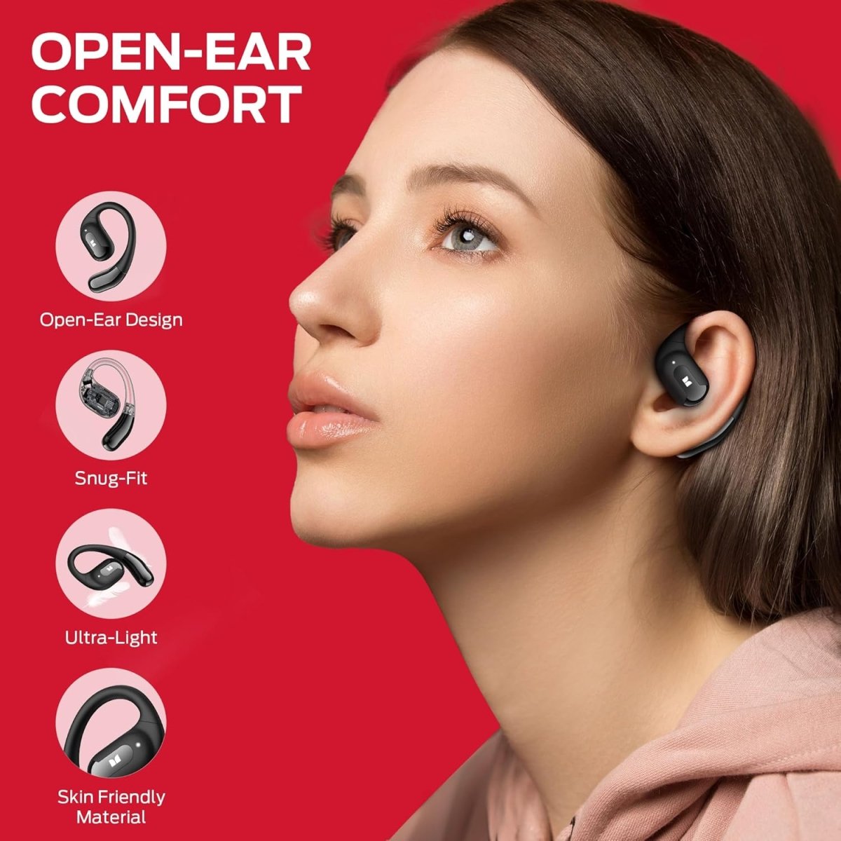 Monster Open Ear AC317 Headphones Wireless Earbuds with Stereo Sound Earphone