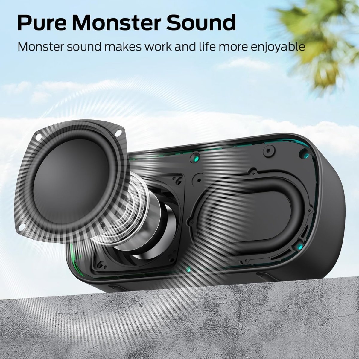 Monster S150 Bluetooth Speaker IPX7 Waterproof Wireless Speakers Stereo Sound