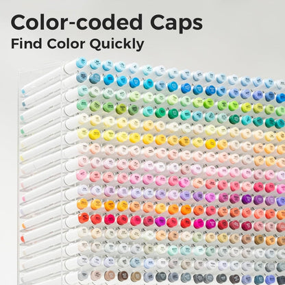 Ohuhu Alcohol Markers Brush and Fine Tip 48-Color Art Sketch Marker Set