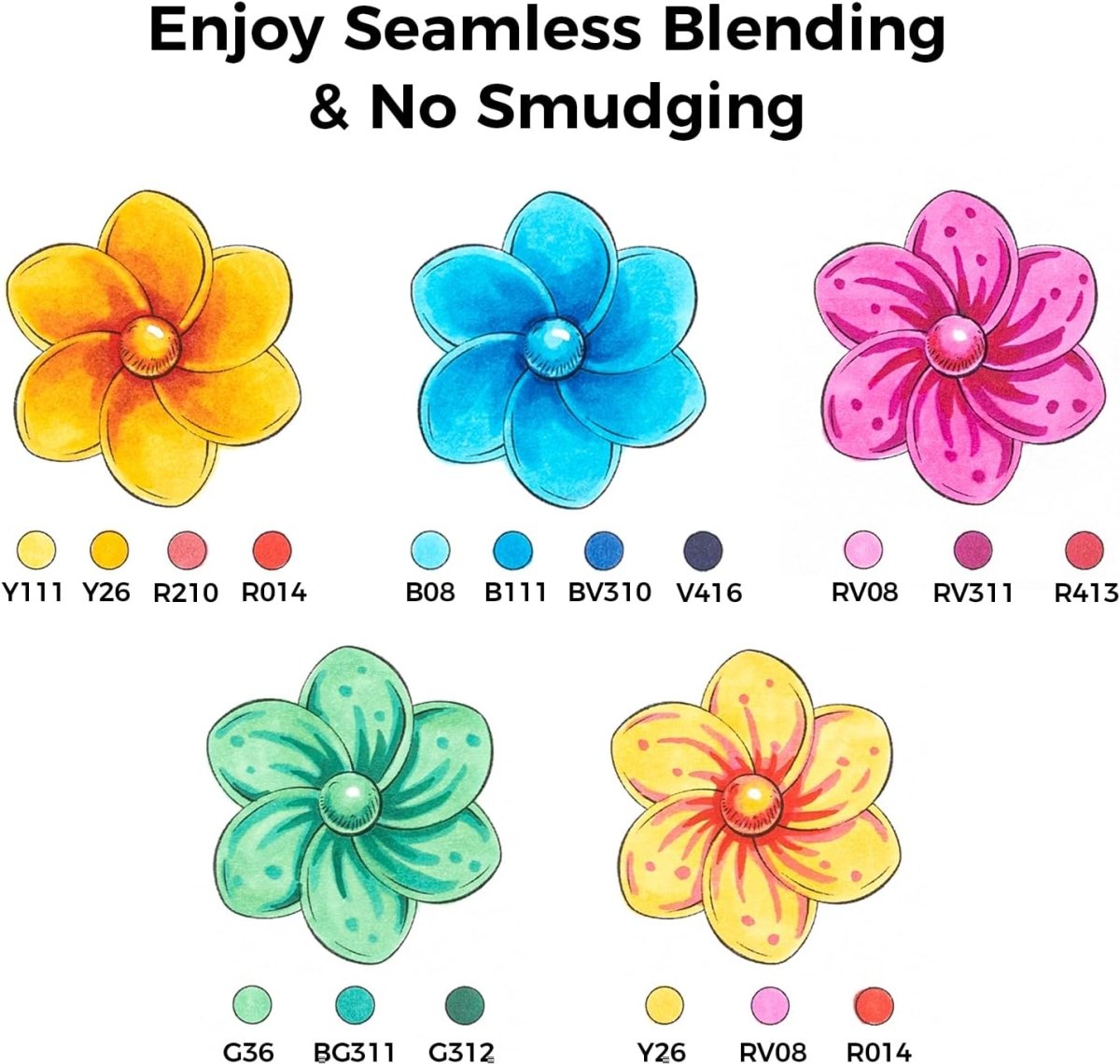 Ohuhu Alcohol Markers Brush and Fine Tip 48-Color Art Sketch Marker Set