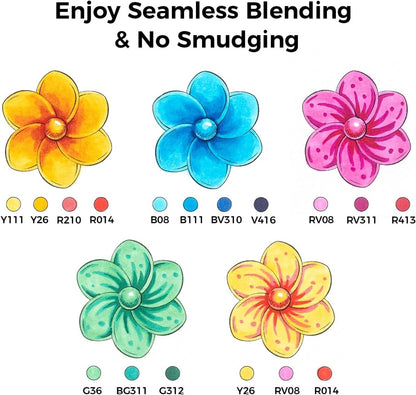 Ohuhu Alcohol Markers Brush and Fine Tip 48-Color Art Sketch Marker Set