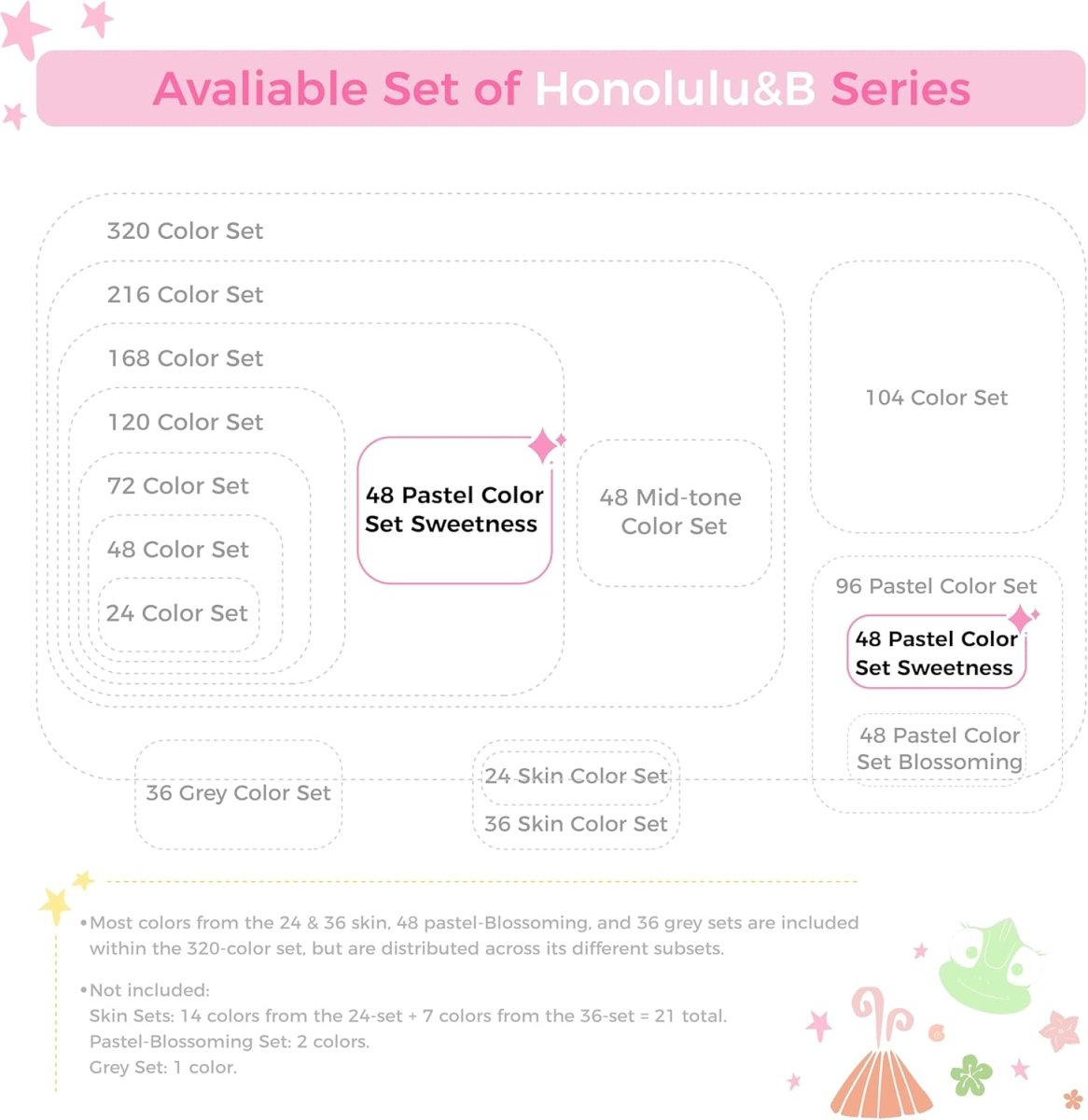 Ohuhu Pastel Markers Brush Tip Alcohol-based Markers Double Tipped 48 Colors