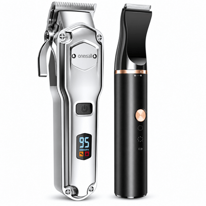 Oneisall Dog Clippers and Paw Trimmer 2-in-1 Set IPX7 Waterproof Dog Grooming Kit