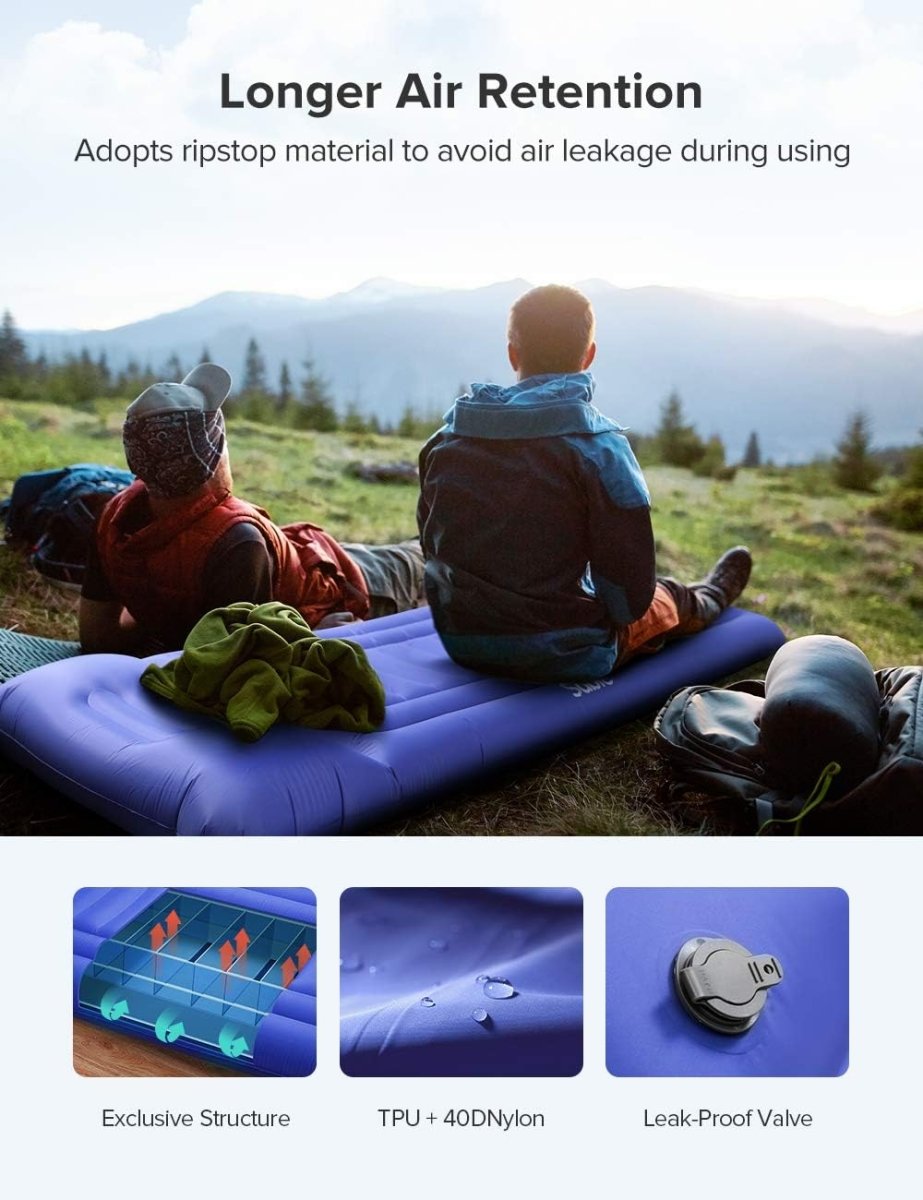 Sable Camping Sleeping Pad Self Inflating Camping Mat with Built-in Pillow &amp; Pump