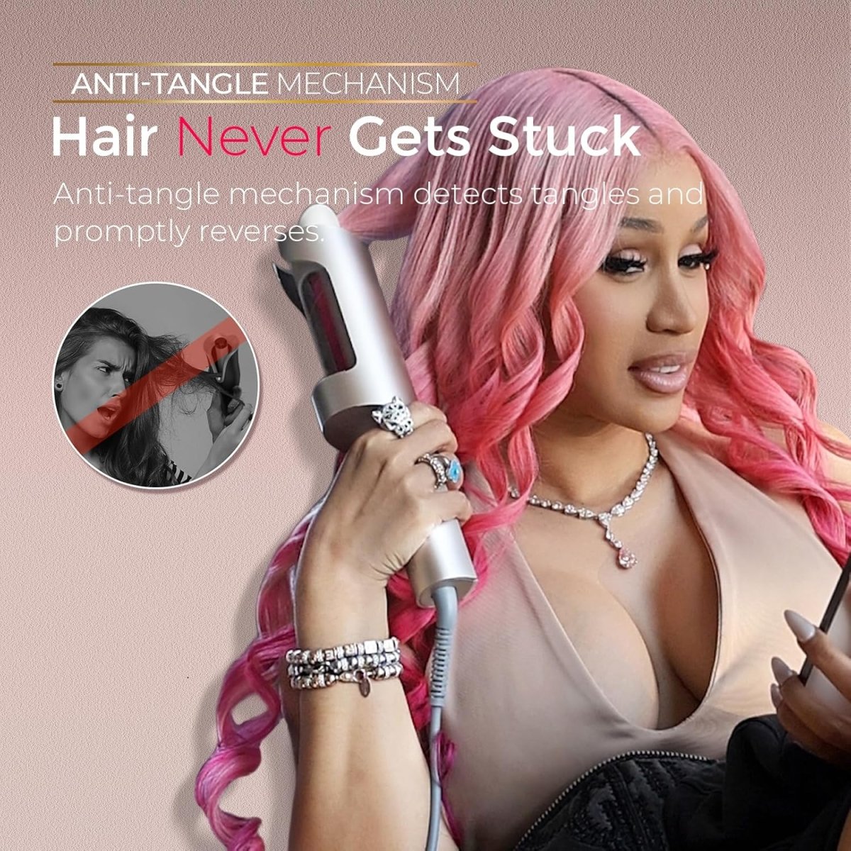 TYMO CurlPro Plus Curling Iron Curling Tong Hair Curler Automatic Rotating