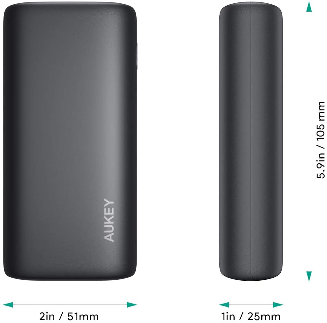 AUKEY 10000mAh USB-C PD Port QC3.0 External Battery Power Bank Portable Charger