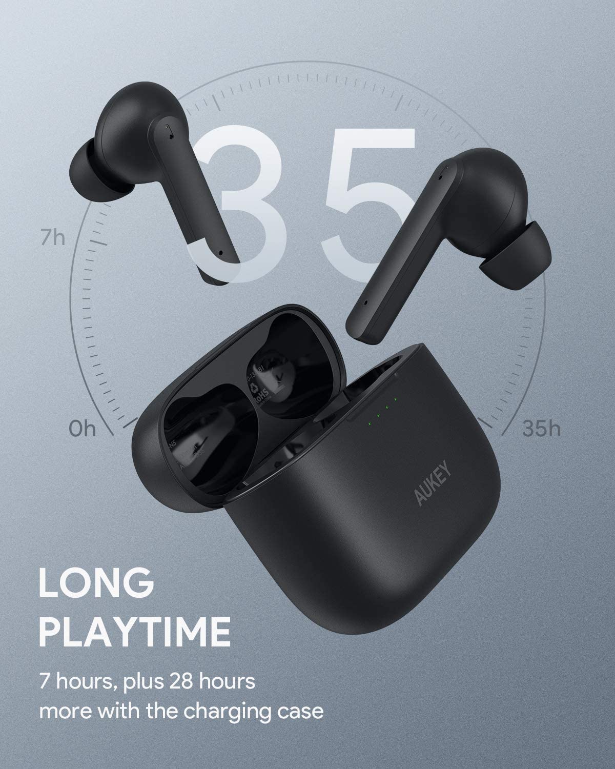 AUKEY True Wireless Earbuds Active Noise Cancelling Bluetooth 5.0 Earphone USB-C