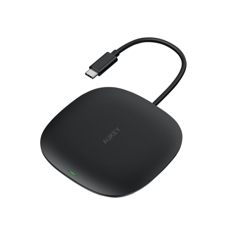 AUKEY USB C Hub Adapter Wireless Charger 5-in-1 Type-C 4K 60W USB-C PD Port