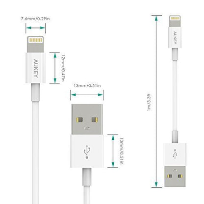 AUKEY Lightning USB Charging Cable Apple iPhone Mfi Certified (1m/3.3ft)