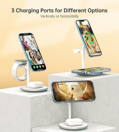 CHOETECH 3 in 1 Wireless Charger Stand Magnetic Charing Dock MagSafe iPhone