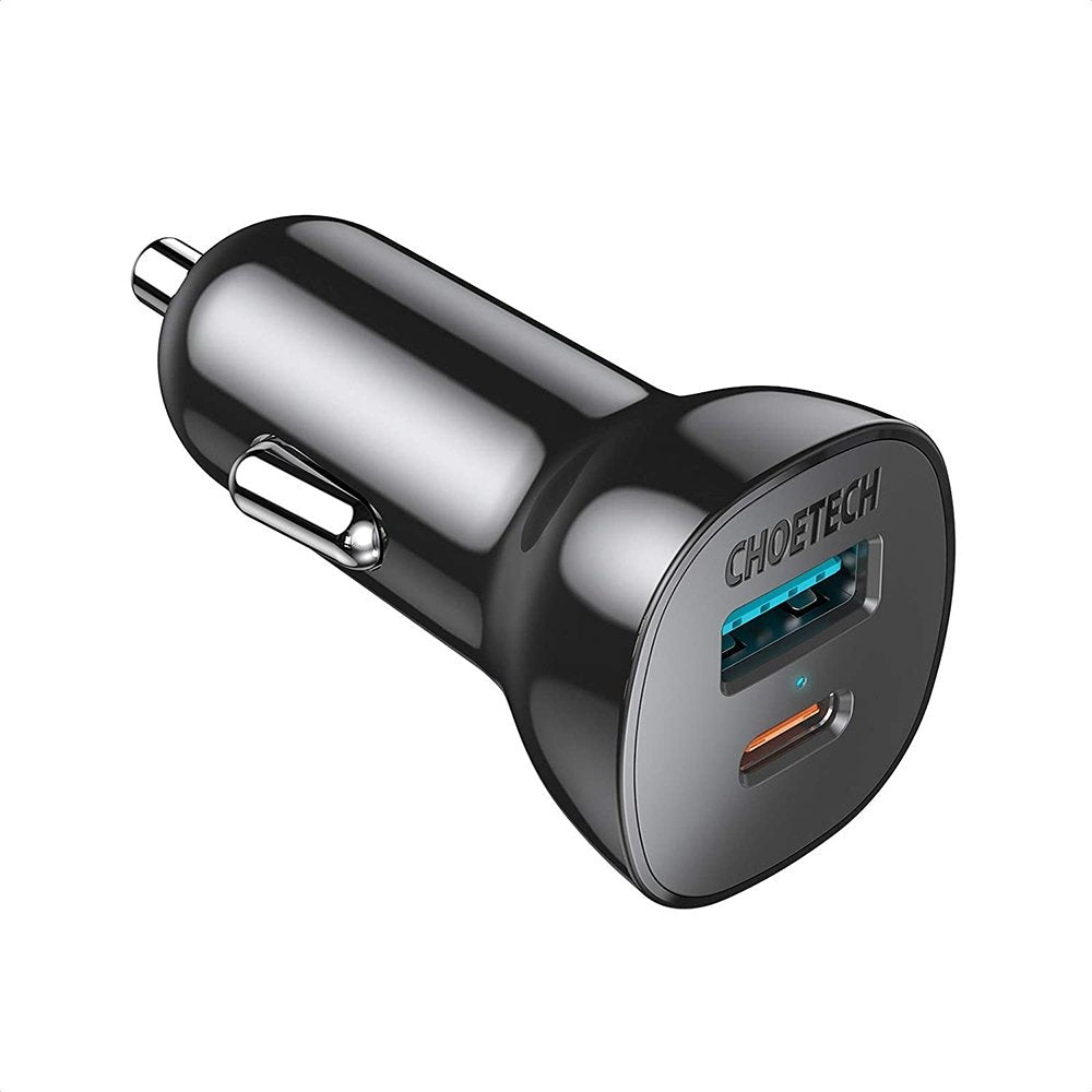 CHOETECH 36W 2-Port USB C Car Charger 18W Power Delivery Quick Charge QC 3.0