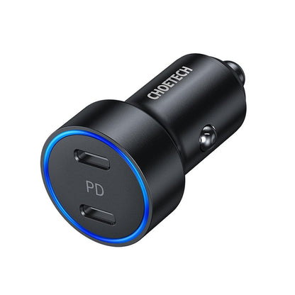 CHOETECH 40W Dual USB-C Car Charger Type-C Power Delivery Quick Charge QC 3.0