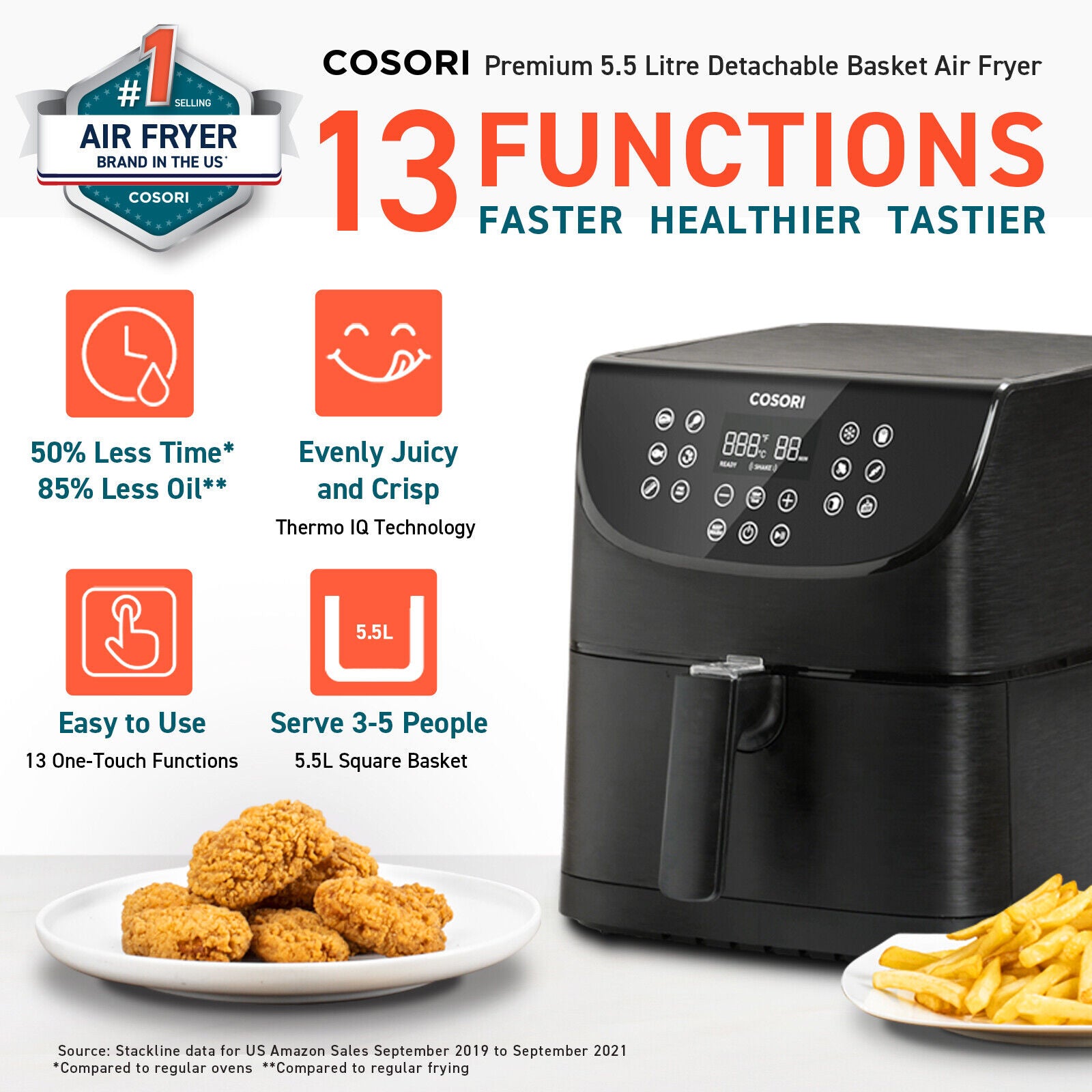 Cosori smart wifi air deals fryer 5.5 l