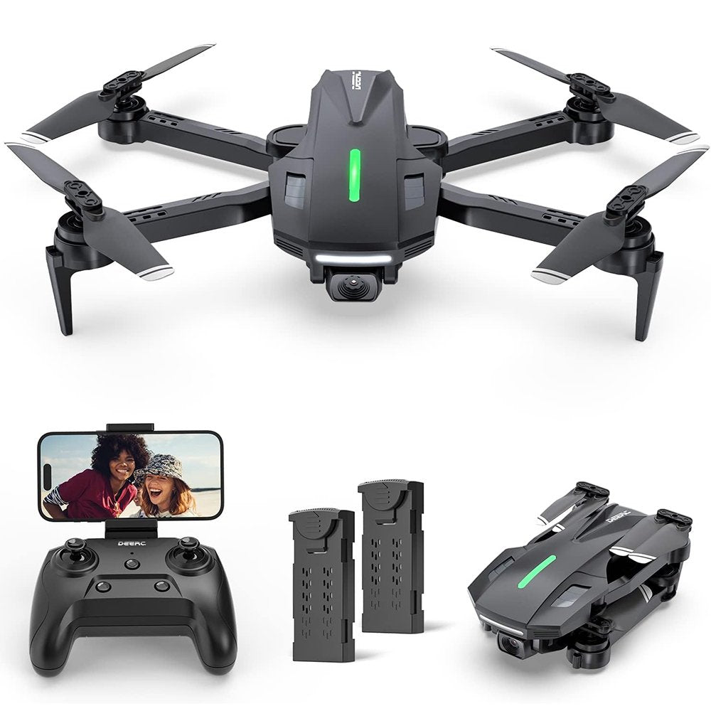 DEERC D70 Drone with 1080P HD Camera RC Foldable Quadcopter with 2 Batteries