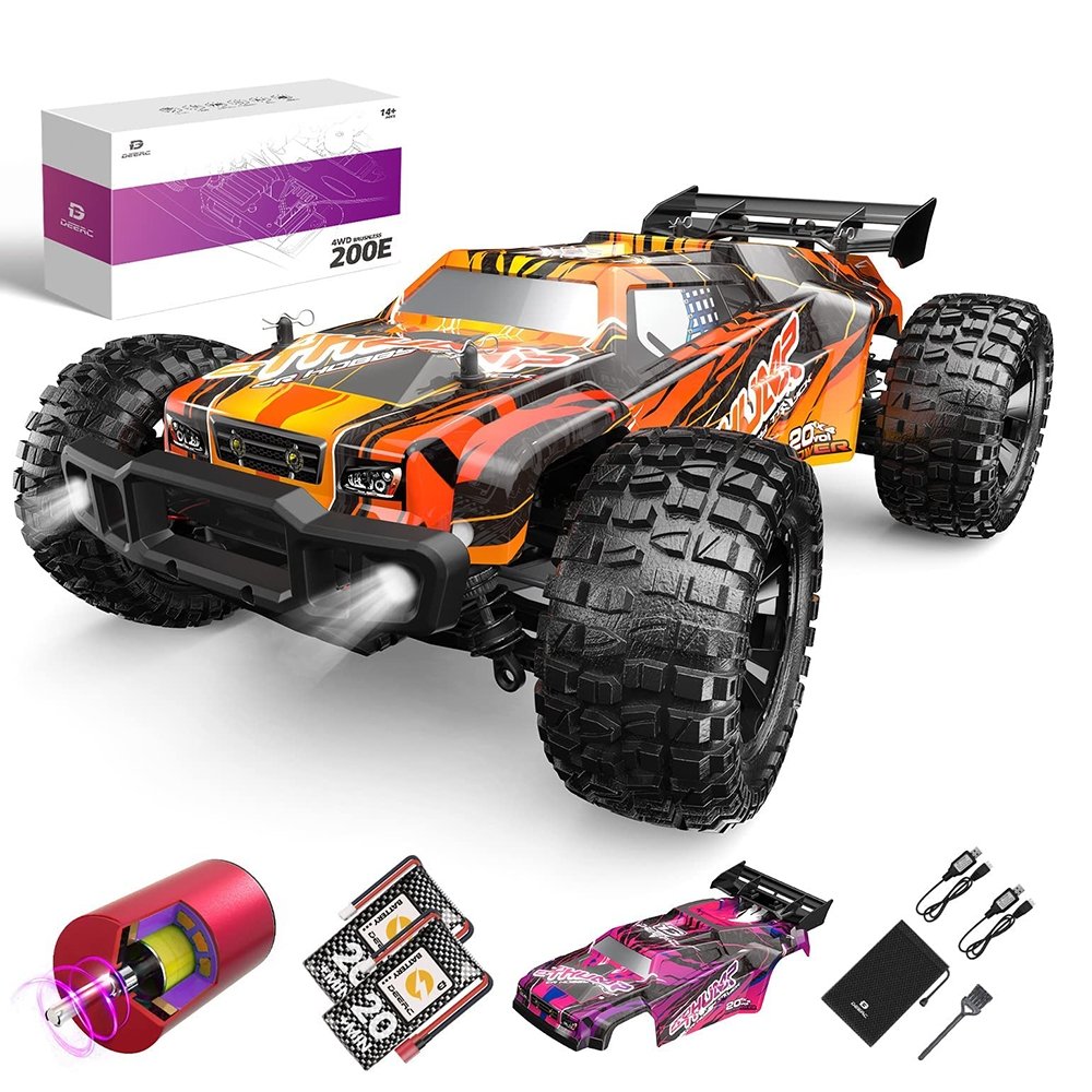 DEERC 200E RC Car High Speed Remote Control Car 1:10 Scale 4WD Monster Truck