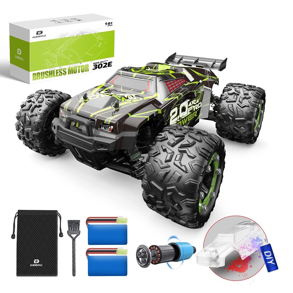 DEERC 302E RC Car High Speed Remote Control Car 1:18 Scale 4WD Monster Truck
