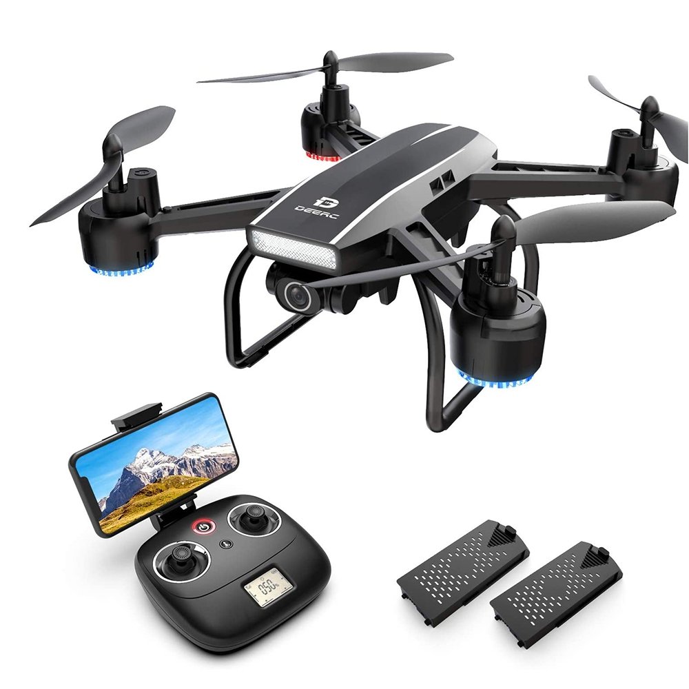 DEERC D50 Drone for Adults with 2K UHD Camera FPV Live Video 120 FOV 2 Batteries