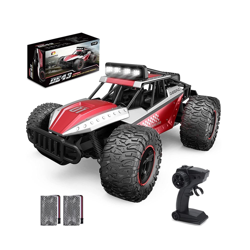 DEERC DE43 RC Car Remote Control 1:14 Scale 2.4Ghz 2WD Monster Truck 2 Batteries