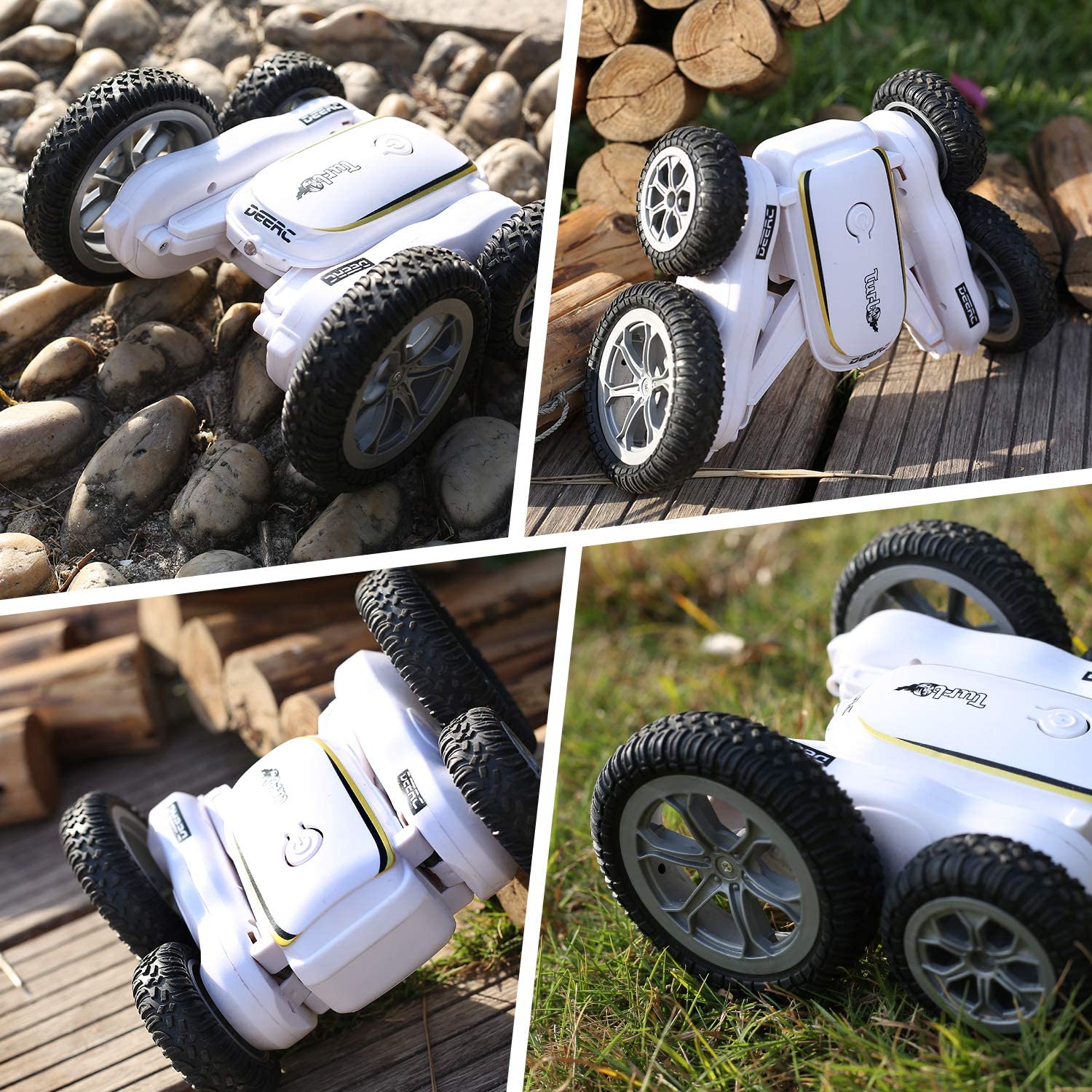 DEERC RC Stunt Cars Remote Control Car Toys for Kids 4WD Rotating 360 Vehicles