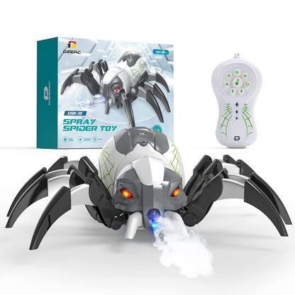 DEERC Remote Control Spider Robot RC Toy with Spray and Lights for Kids Gift