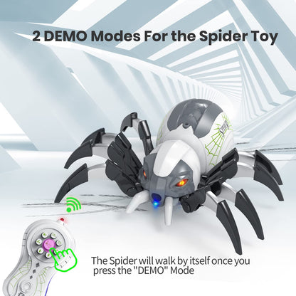 DEERC Remote Control Spider Robot RC Toy with Spray and Lights for Kids Gift