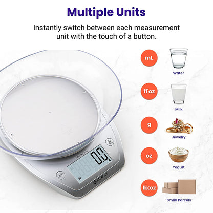 Etekcity Digital Food Kitchen Scale with Bowl Dieting Baking Cooking Meal Prep