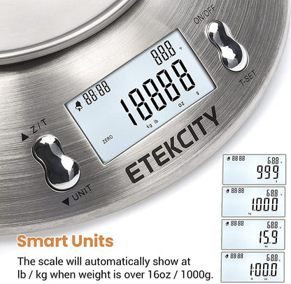Etekcity Digital Food Kitchen Scale with Bowl Timer Temperature Sensor Cooking