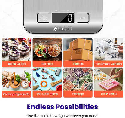 Etekcity Digital Food Scale Kitchen Cooking Baking Meal Prep Dieting Keto Steel