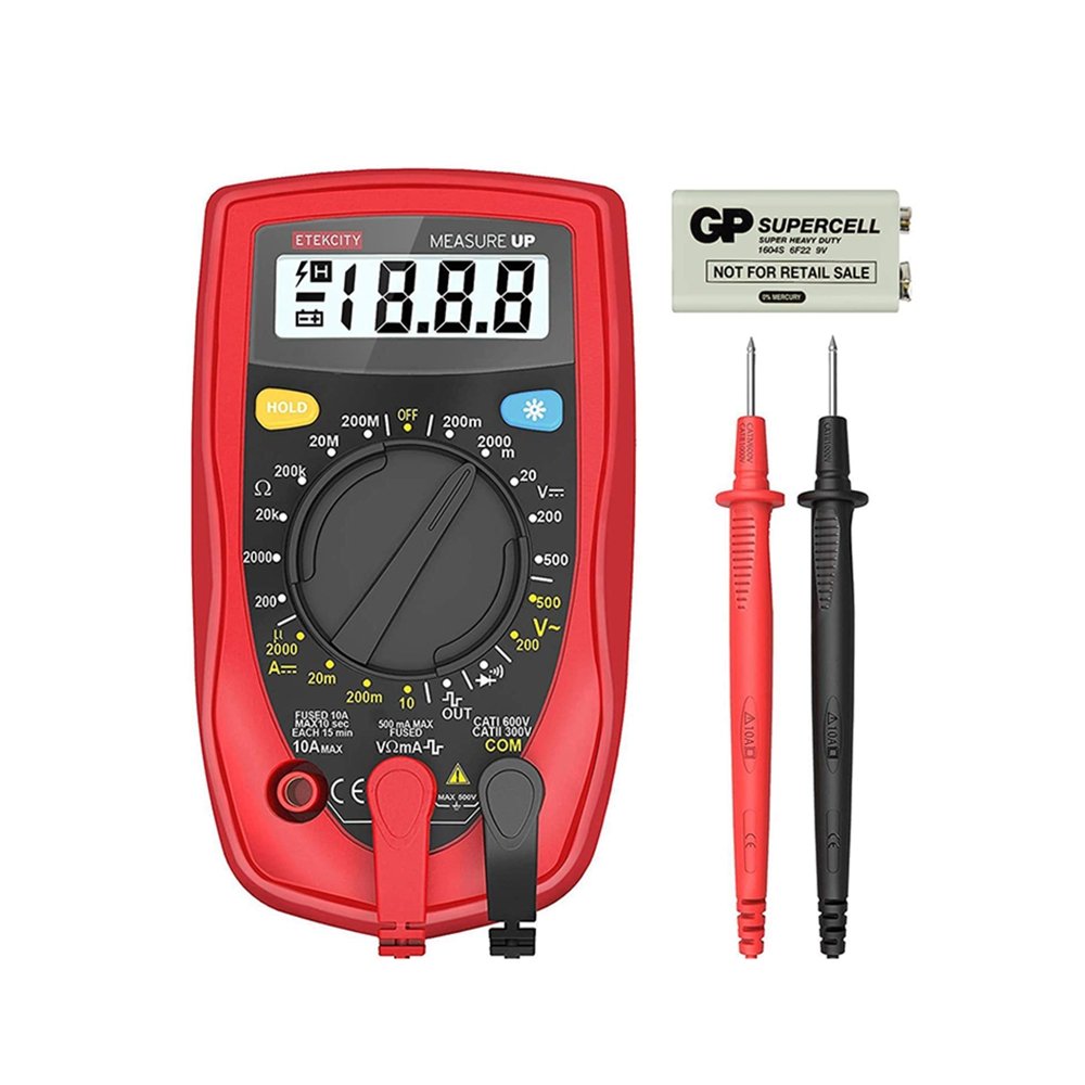 Etekcity Digital Multimeter Voltage Tester Volt Ohm Amp Meter Resistance Test