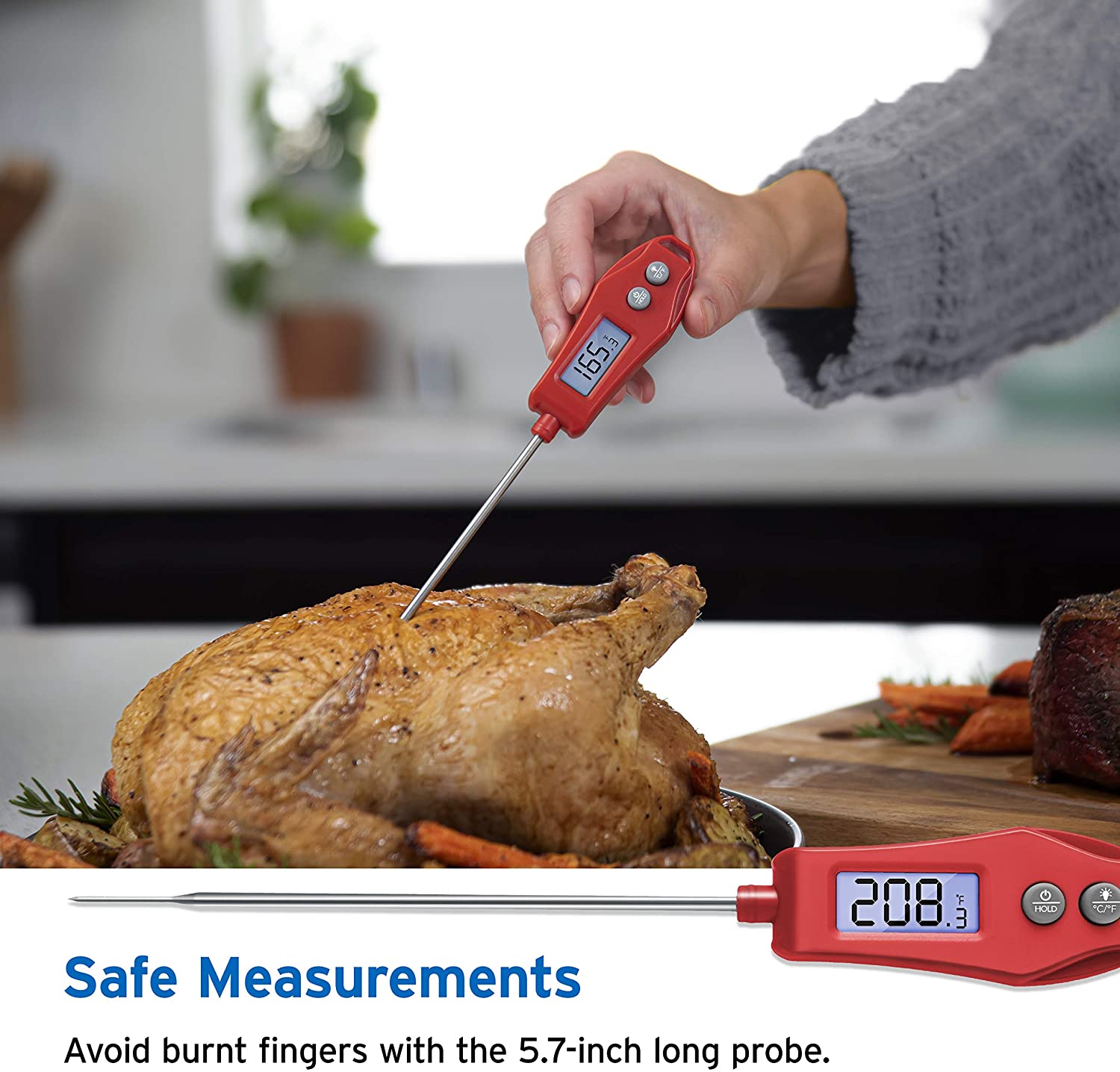 Etekcity EMT100 Digital Instant Read Meat Thermometer Kitchen Cooking Food BBQ