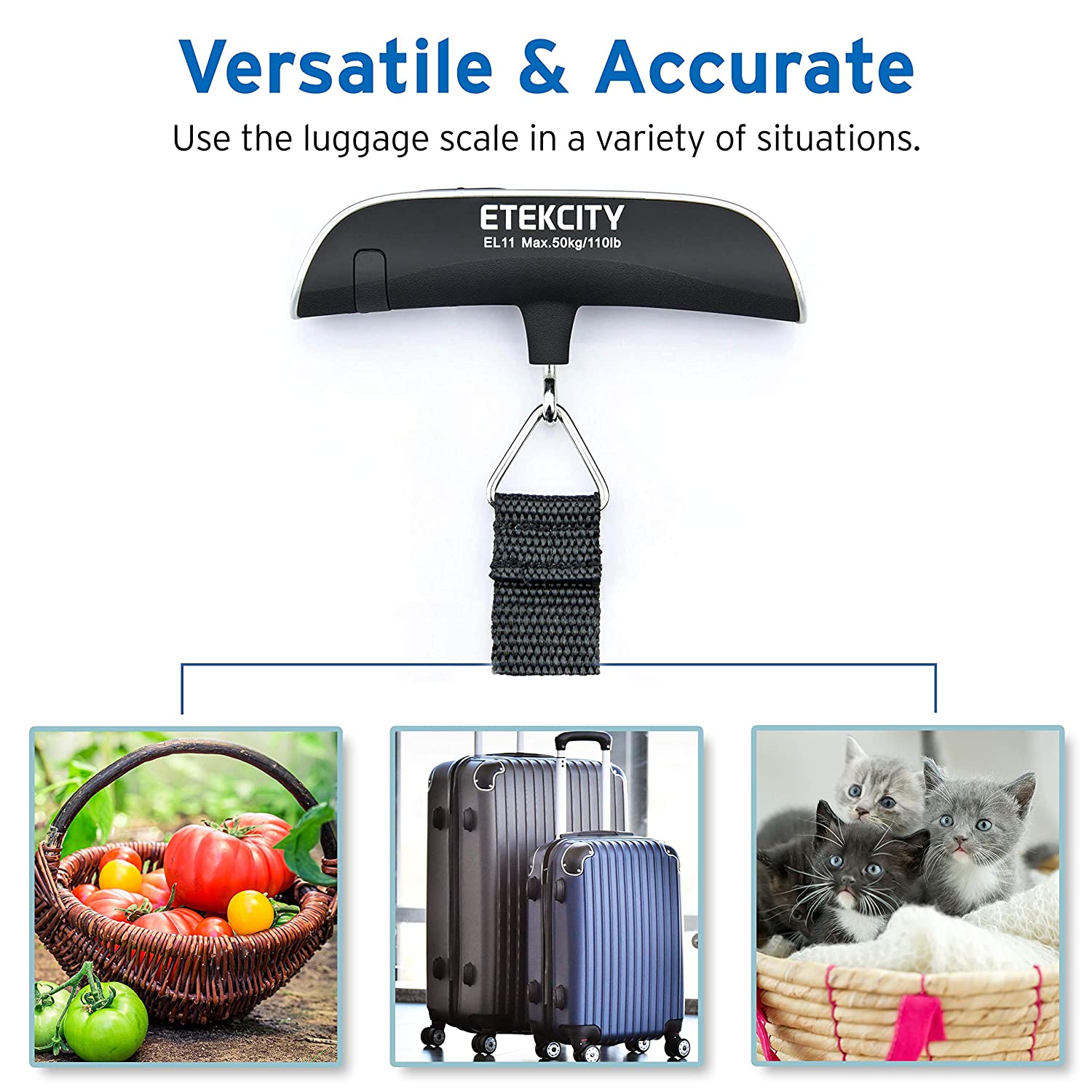 Etekcity Luggage Scale Digital Portable Handheld Suitcase Weight for Travel