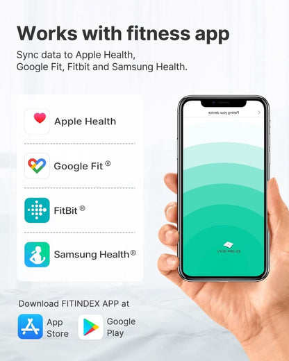FITINDEX Bluetooth Body Fat Scale Smart Bathroom Wireless Weight Smartphone App