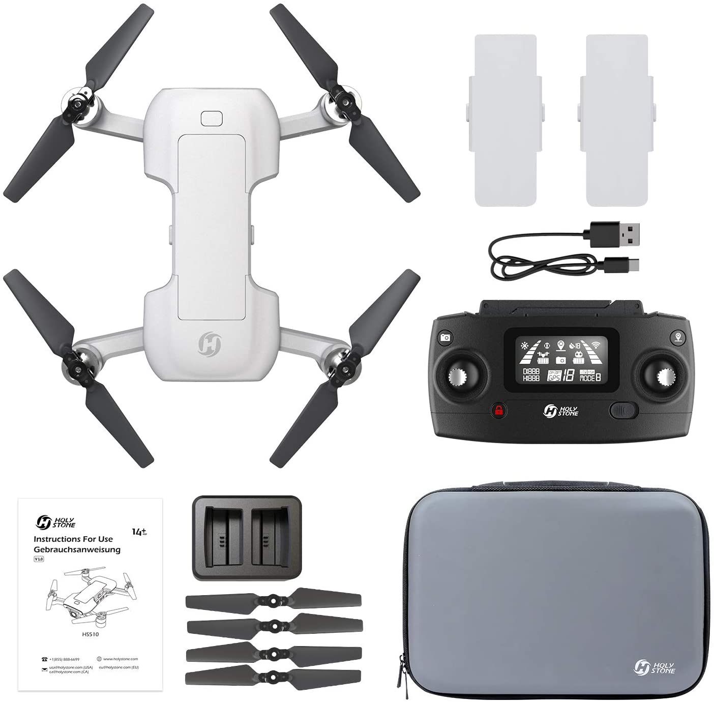 Holy Stone HS510 GPS 4K UHD Foldable Drone FPV Wifi Camera Live RC Quadcopter