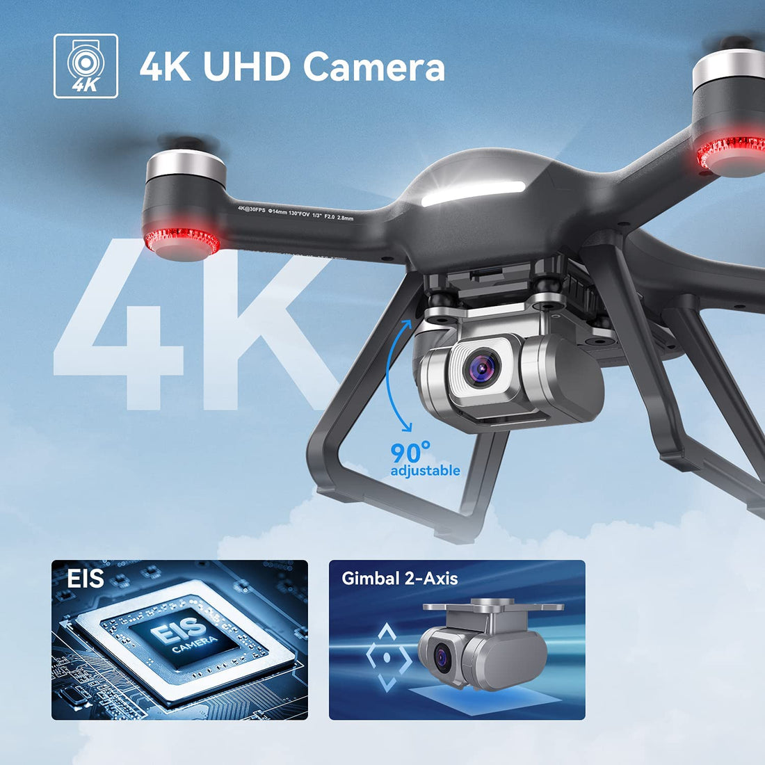 Holy Stone HS700E EIS Drone with 4K UHD Camera GPS RC Quadcopter 5GHz FPV Live